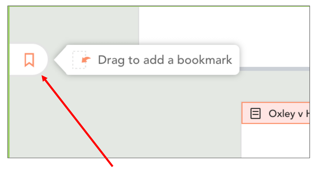 Image showing where the 'add bookmark' icon is in the Casedo workspace