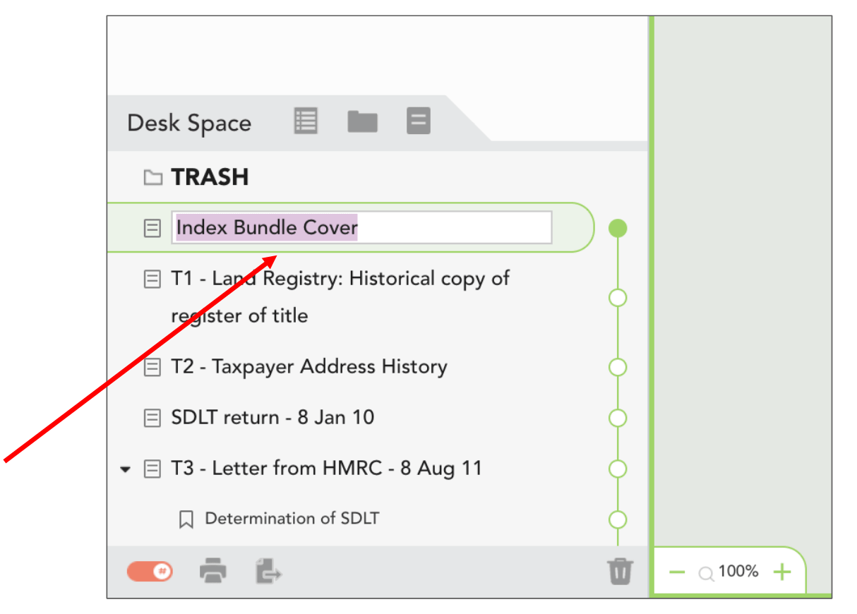 Rename a document in Casedo