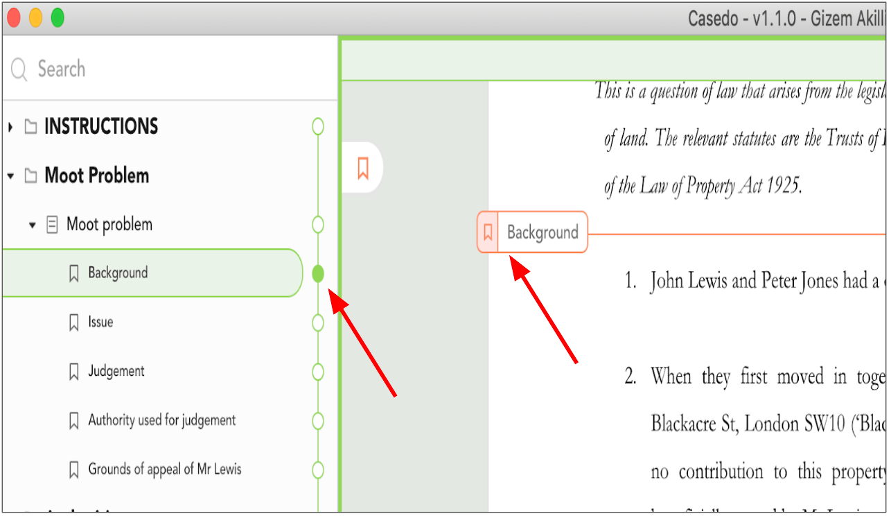 bookmark tab shown on tramline