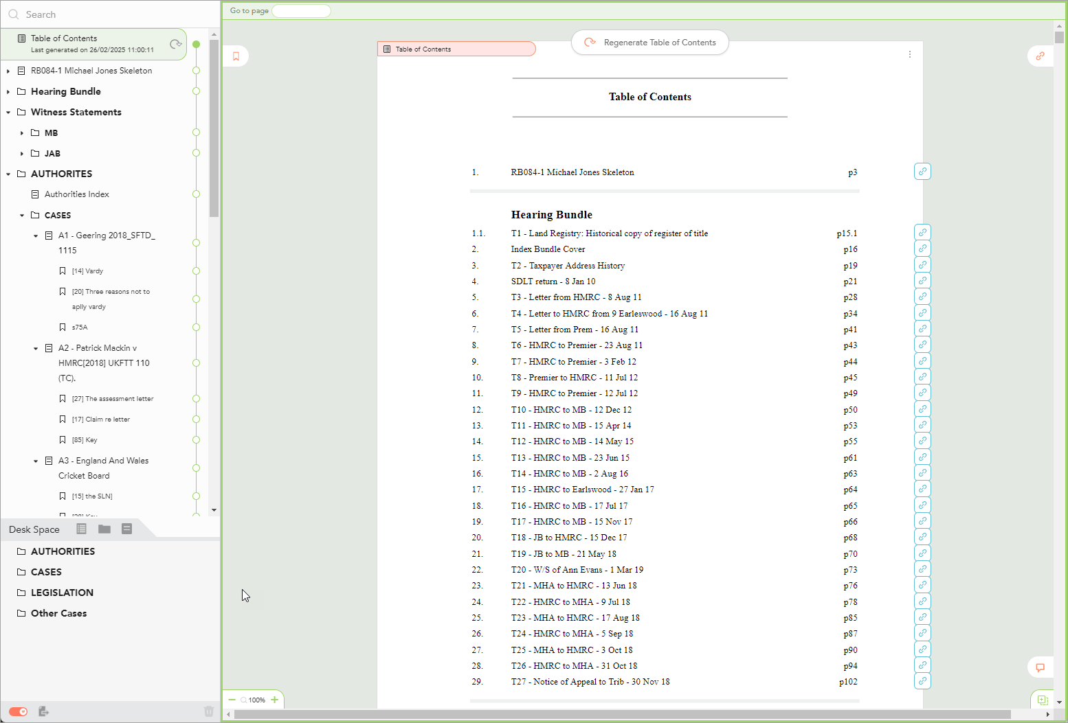 Screenshot of a bundle with table of contents