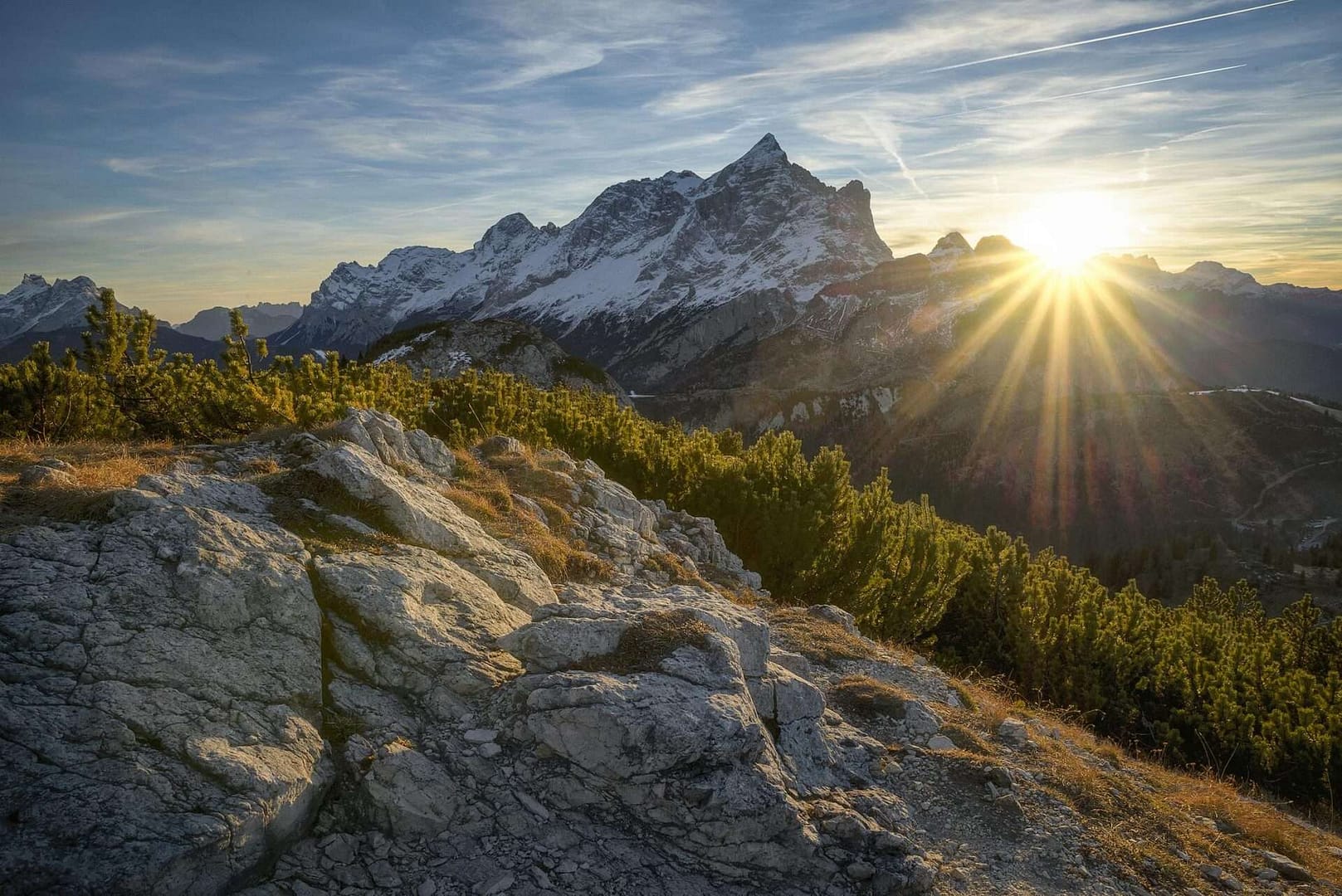 Photograph of sunrise over the mountains. to illustrate article on the best pdf editors