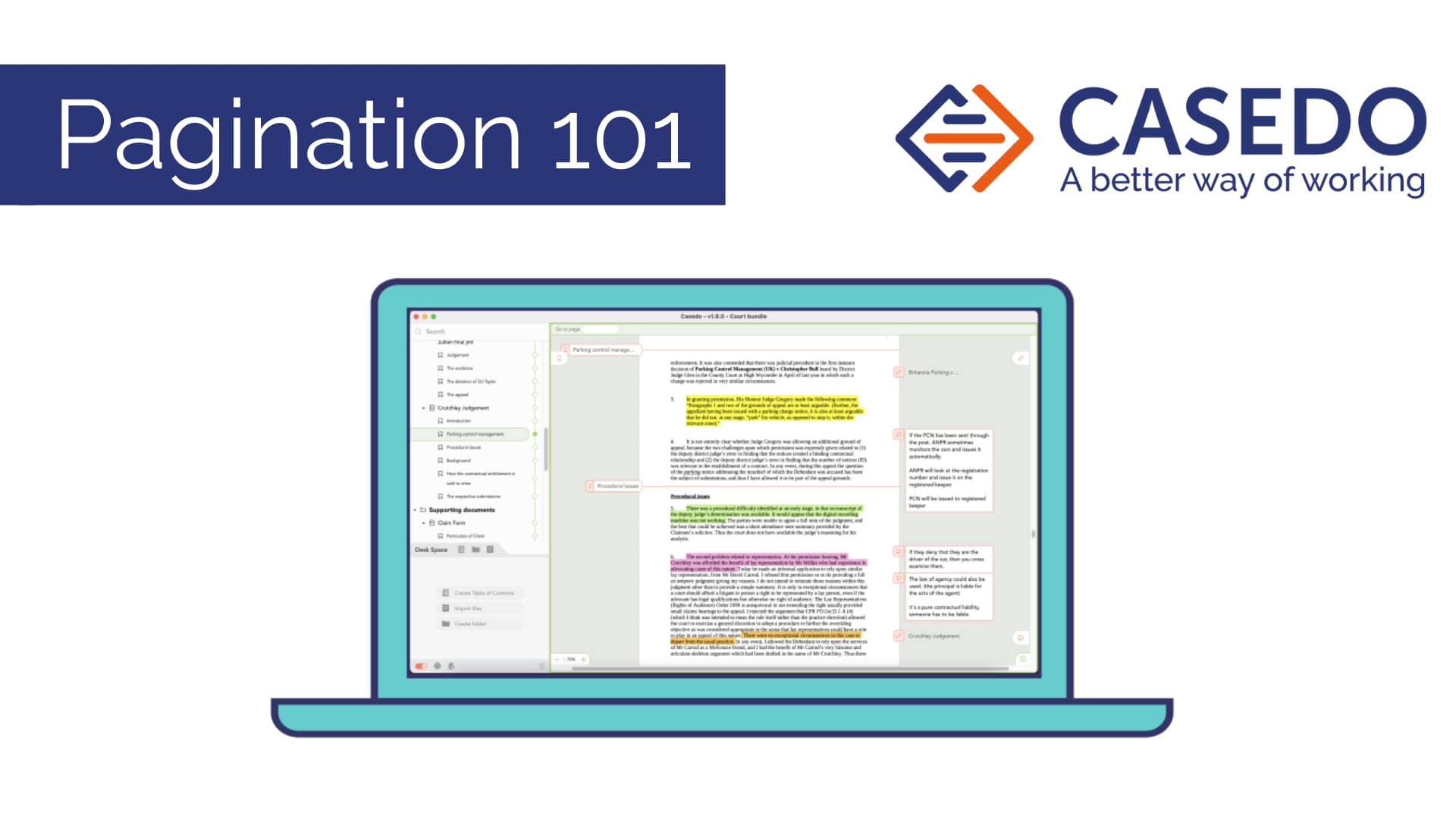 Graphic illustrating Casedo Pagination 101 Guide