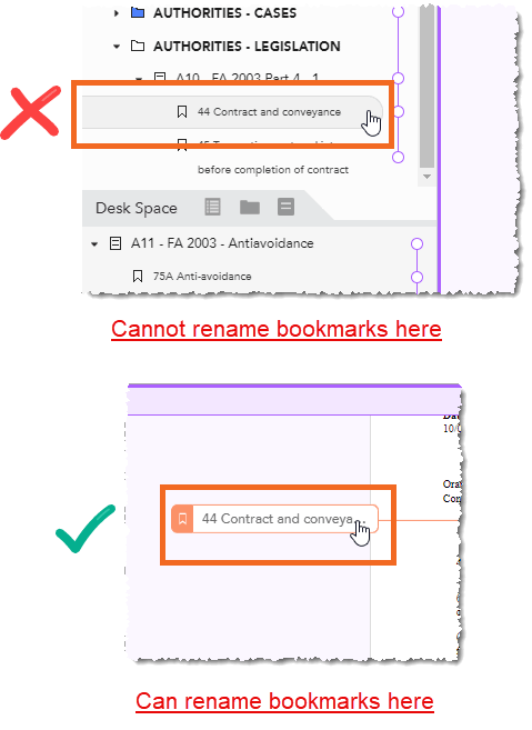 bookmark renaming vertical