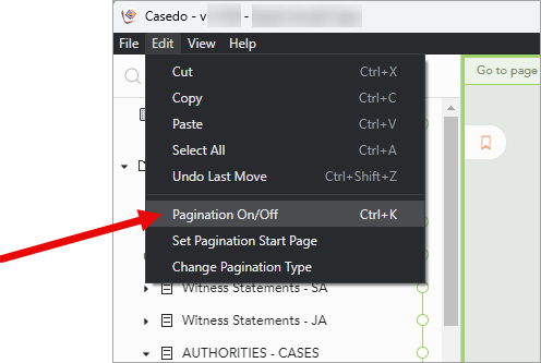 Graphic showing the Casedo UI and the menu items