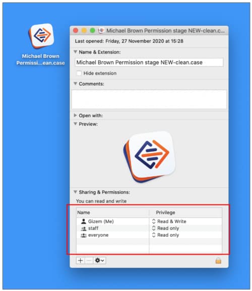 Mac file properties