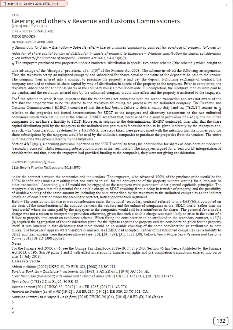 Image of a document imported into Casedo