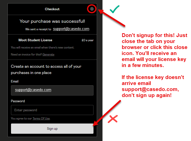 A screenshot of a mobile phone with a sign in screen displaying failure to import notifications.
