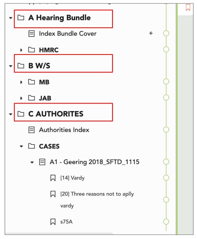 Image showing how folder-based pagination looks in the Casedo Index