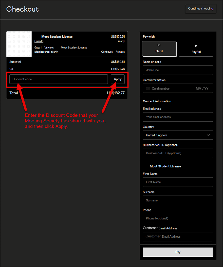 A screen shot of the checkout page showing failure to import notifications.