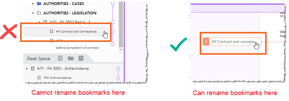 bookmark renaming horizontal