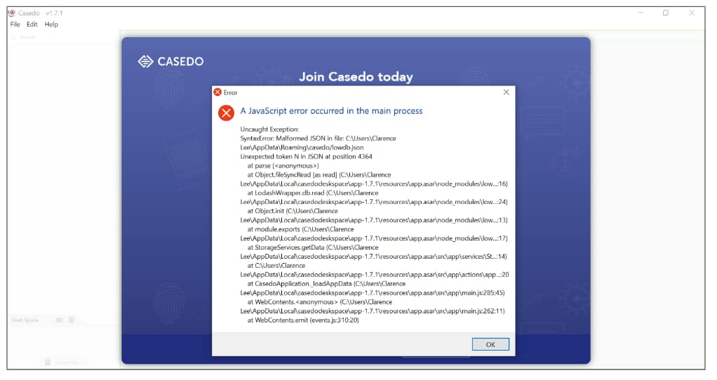 How to fix a JavaScript Error on Windows | Support | Casedo